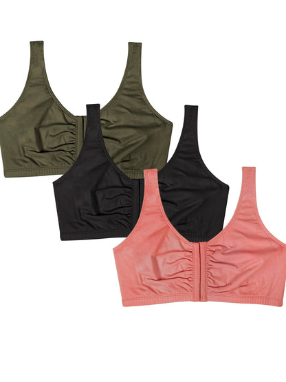 Womens Front Closure Cotton Sports Bra