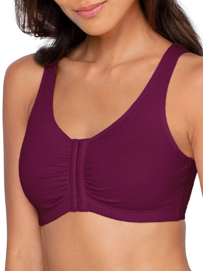 Womens Front Closure Cotton Sports Bra